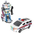 Brinquedo Ambulancia Transforma em Robô com Luz e Som