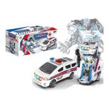 Brinquedo Ambulância Transforma Em Robô Luz E Som a Pilha - toys