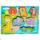 Brinquedo Animais da Selva Jogo Encaixar em Madeira Educativo DMT5735B - DM Toys