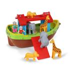 Brinquedo Arca de Noé Navio Barco Infantil Maral Com Rodinhas Animais 22 Peças