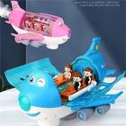 Brinquedo Avião Musical Azul E Rosa Bate E Volta 360 Com Passageiros Interativos Diversão Garantida