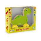 Brinquedo Bebê Carrinho em Madeira MDF, Dinossauro, Baby Roller, Junges