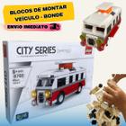 Brinquedo Bloco Montar Infantil - Monta Monta Bonde 99 Peças - Lego Veiculo Bondinho - Coleção City
