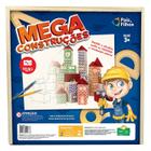 Brinquedo blocos de montar 120-peças madeira c/estojo mega construção-pais&filhos mdf educativo