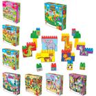 Brinquedo Blocos de Montar Infantil 48 Peças Color Adesivo