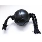 Brinquedo Bola LISA Maciça Com Corda Pet Cachorro Black 85mm