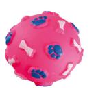 Brinquedo bola patinhas vinil rosa 7,5cm para cães