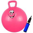 Brinquedo Bola Pula Pula Infantil com Alca 60 Cm Rosa + Mini Bomba Manual Liveup Sports