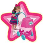 Brinquedo Carrinho de Bebê Boneca Infantil Ninos Rosa em Plástico 49cm Capota Regulável Cotiplas 2215