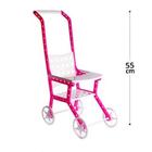 Brinquedo Carrinho Para Boneca 55cm Plástico Rosa e Branco - 45893