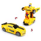 Brinquedo Carrinho Transformers Camaro Vira Robô Luz Som Bate Volta Pilha