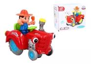 Brinquedo Carro Carrinho Trator Fazendeiro Musical Infantil Bate e Volta Com Luzes e Som - TOYS