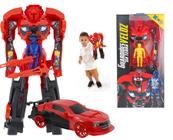 Brinquedo Carro Red Grande Vira Robô Transformer C/ Boneco - Kendy