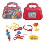 Brinquedo Com 7 Acessórios Médico Maleta Mini Doutor Doutora Vermelha - Paki Toys