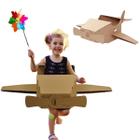 Brinquedo Criança Avião Papelão Pintar Desenhar 3 4 5 anos Presente Infantil Menino Menina Sustentável Colorir