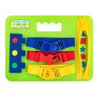 Brinquedo de aprendizagem Montessori Buckle Toys Mini Busy Board Green