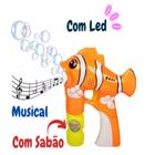 Brinquedo de Bolhas de sabão Peixe Palhaço Automática Com Led Presente Dia Das Crinaças