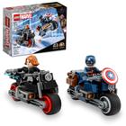 Brinquedo de construção LEGO Marvel Black Widow e Captain America Motorcycles 76260 para crianças de 6 a 8 anos