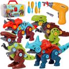 Brinquedo de dinossauro Take Apart LOYUEGIYO com furadeira elétrica de 3 a 8 anos