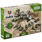 Brinquedo De Encaixe Cubic 25 Em 1 Avião De Combate 576 Peças 24 Tipos De Veículos + De 6 Anos Multikids - BR1620