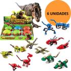 Brinquedo De Montar Kit Com 06 Dino Block Animais 2 Em 1 - Polibrinq