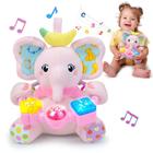 Brinquedo de pelúcia Holaxander Baby Elephant com música e luz