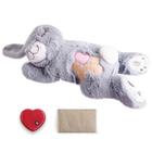 Brinquedo de pelúcia PetPrime Dog Heartbeat Rabbit com bolsa de aquecimento cinza