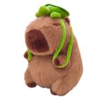 Brinquedo de pelúcia Sweesies Capybara com mochila Turtle para crianças