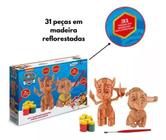 Brinquedo De Pintar Kit Cachorrinhos Em Madeira