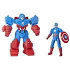 Brinquedo de Vingadores Marvel Mech Strike, 8 polegadas, Captain America, para Crianças de 4 anos ou mais - Avengers