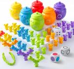 Brinquedo didático JOYIN Rainbow Counting Bears com copos separadores 83 unidades