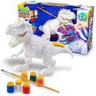 Brinquedo Dinossauro Rex Branco Didático Para Criança Pintar - Adijomar