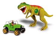Brinquedo Dinossauro T-rex E Jipe Tirano Rex Safari 43 Cm - Adijomar