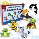 Brinquedo Educativo Alinhavos com Caixa e Cordão Colorido 8 Animais