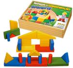 Brinquedo Educativo Blocos De Construçao Gigantes 61 Peças De Madeira