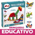 Brinquedo Educativo de Montar Pinos Magicos 170 Peças Educacional e Didático Elka