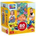 Brinquedo Educativo Didático Infantil Diversão Bebe blocos de montar 80 peças grande