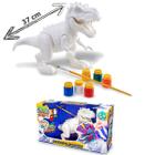 Brinquedo Educativo Dinossauro Rex Branco para Colorir Presente 3 anos Menino e Menina