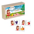 Brinquedo Educativo Domino De Frutas Em Libras Em MDF 28 Peças - Carlu