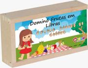 Brinquedo Educativo Domino Frutas Em Libras Em Mdf 28 Peças - Carlu Brinquedos