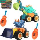 Brinquedo Educativo Kit Carrinhos Dinossauro Monta Desmonta - Toy King