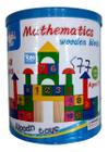 Brinquedo Educativo Madeira Balde Com 40 Blocos Matemáticos
