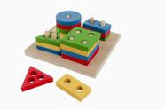 Brinquedo Educativo Prancha De Selecao Pequena Em Mdf Com 16 Peças - CARLU - CARLU BRINQUEDOS