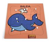 Brinquedo Educativo Quebra Cabeça Com Pinos Baleia 9 Peças - JOTTPLAY