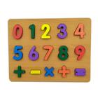 Brinquedo Educativo Quebra Cabeça Números de Madeira Encaixe Aprender Numerais Símbolos Decimais 0 a 9