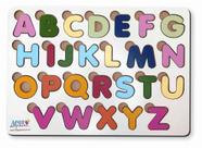 Brinquedo educativo tabuleiro encaixe alfabeto mdf branco - mega impress