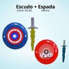 Brinquedo Espada e Escudo Infantil Homem-Aranha e Capitão América