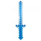 Brinquedo Espada Pixel 58Cm Diamante Com Som E Luz À Pilha - Azul