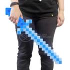 Brinquedo Espada Pixel Ninja Steve 58cm Diamante com Som e Luz, Pilha Incluso - Azul 4 - DRAIK