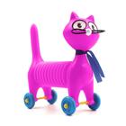 Brinquedo Gato Chorão Rosa Sanfonado De Plástico Com Som